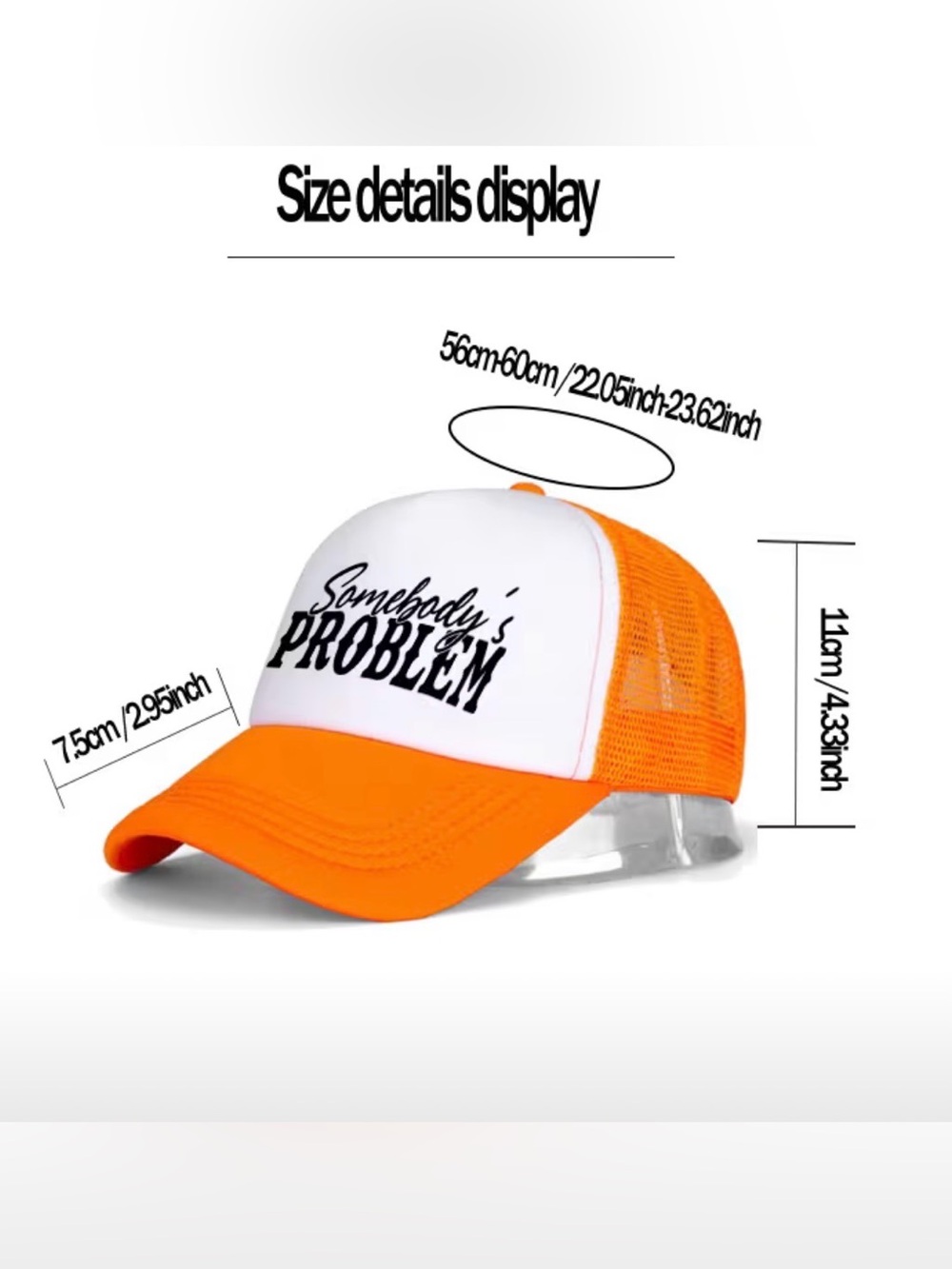 New - Pink & White 'Somebody’s Problem' Trucker Hat - Picture 5 of 5